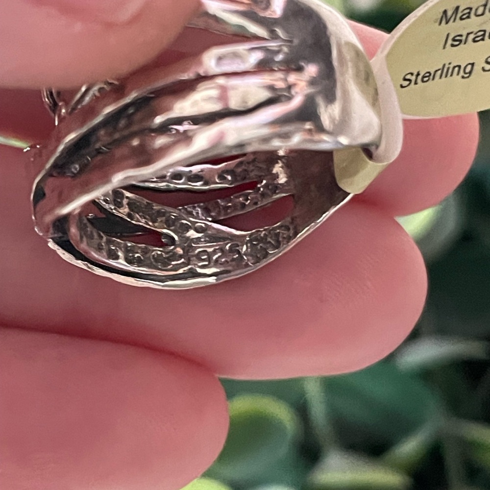 Brand New 925 Israel Sterling Silver thick Weave Highway basket Ring Size 10 - Picture 4 of 5